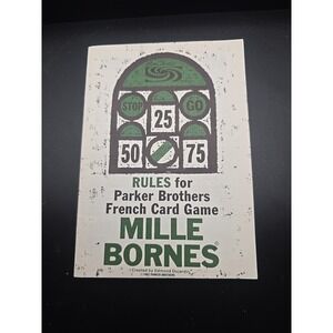 Mille Bornes 1962 Parker Brothers‎ RULES ONLY French Card Game Instructions